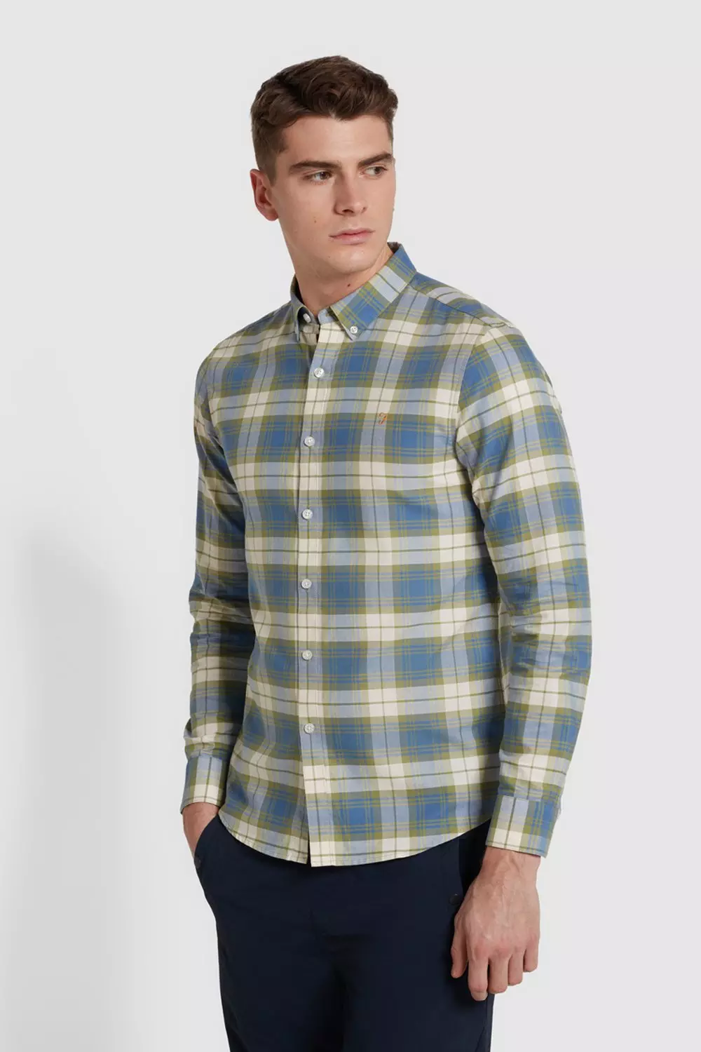 Brewer Check Long Sleeve Shirt Blue alternative image