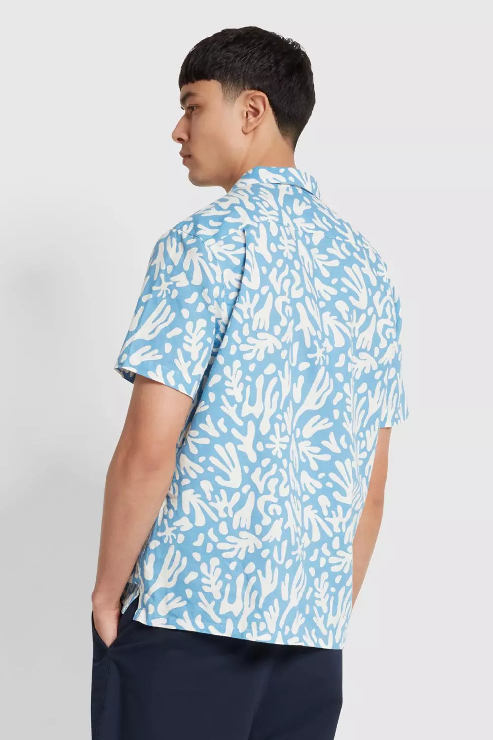 Saunders Short Sleeve Revere Shirt Blue alternative image