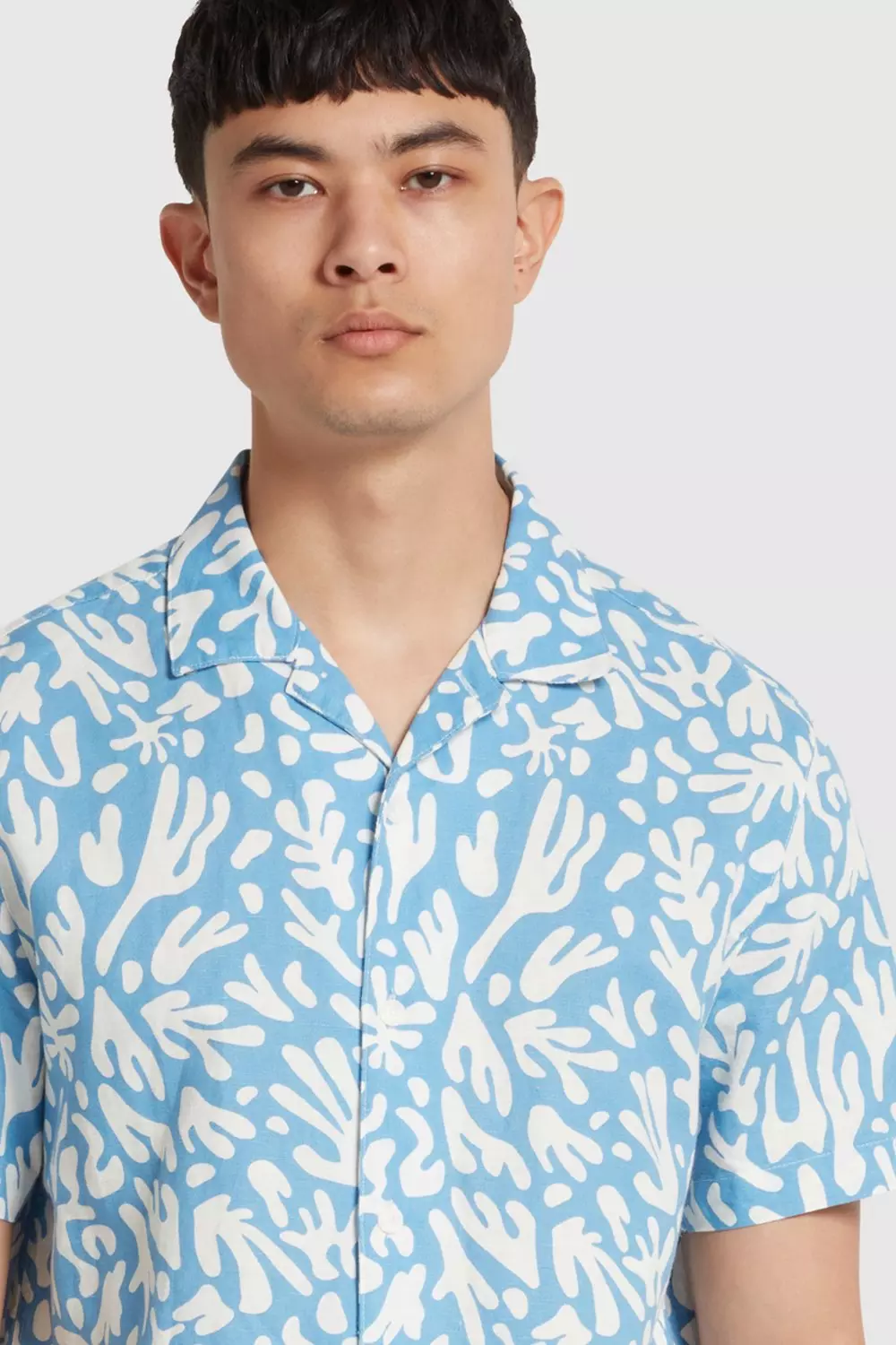Saunders Short Sleeve Revere Shirt Blue alternative image