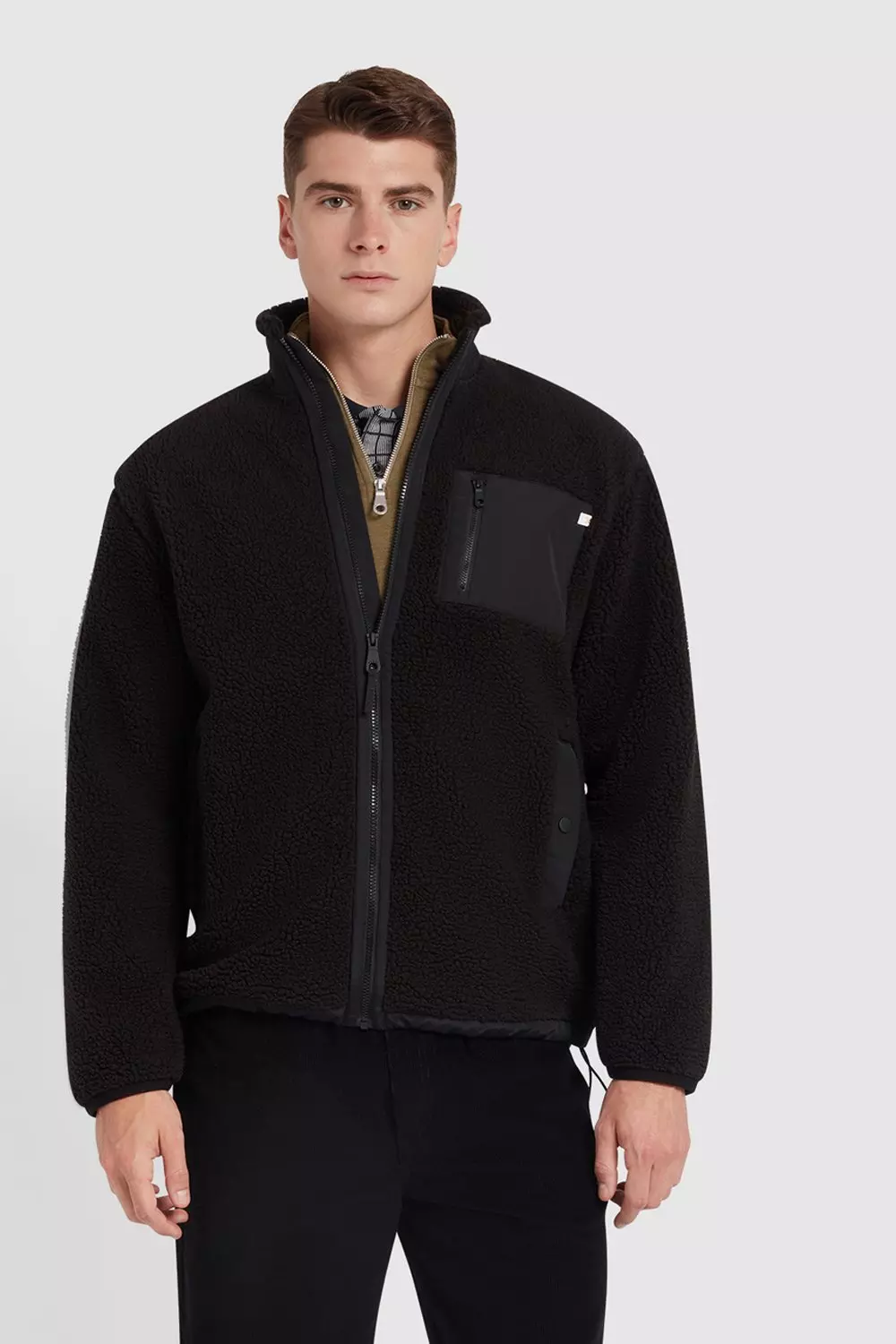 Bradley Full Zip Sherpa Fleece Black alternative image