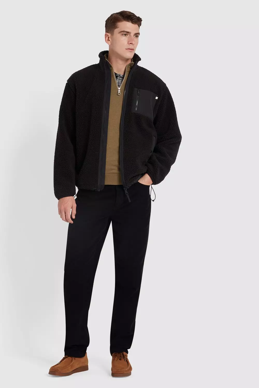 Bradley Full Zip Sherpa Fleece Black alternative image