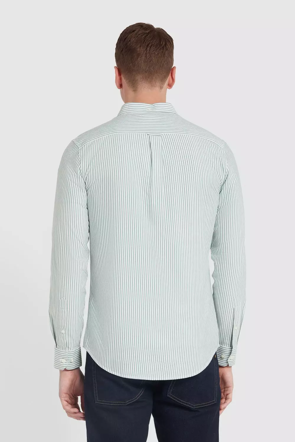 Brewer Striped Long Sleeve Shirt Dark Ocean Green alternative image