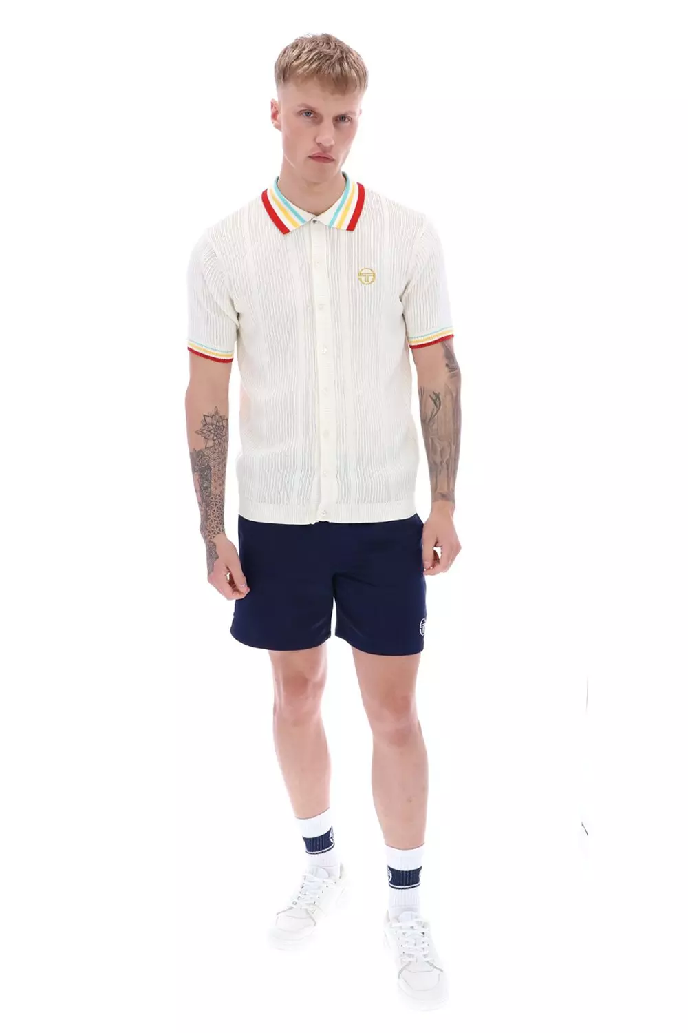 Slice Polo Knit Polo Shirt Off White  alternative image