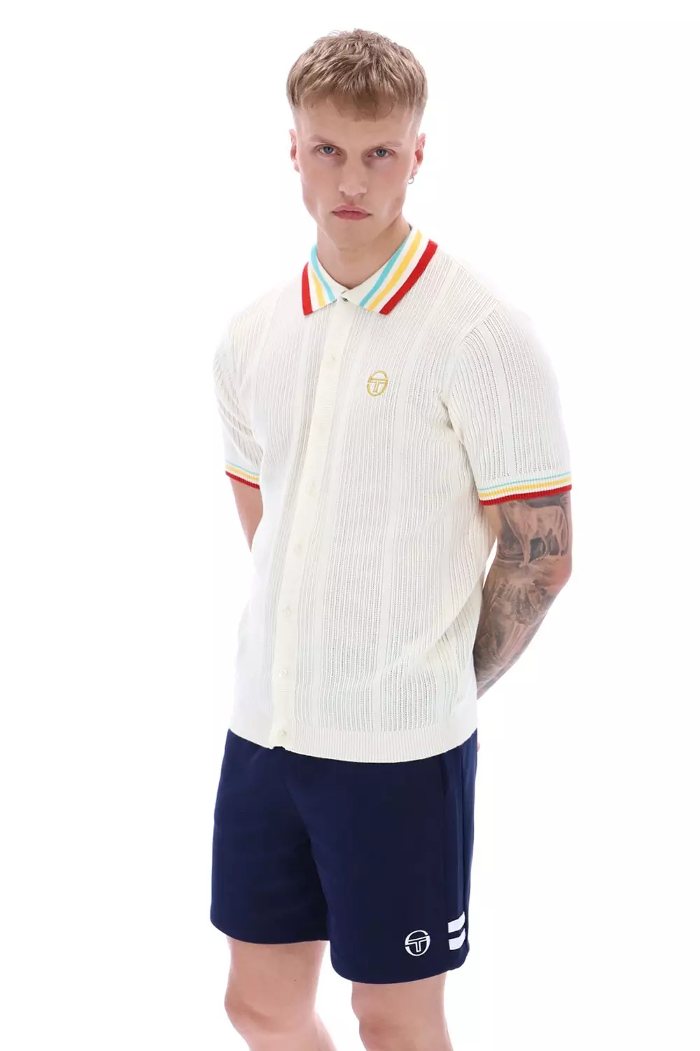 Slice Polo Knit Polo Shirt Off White  alternative image