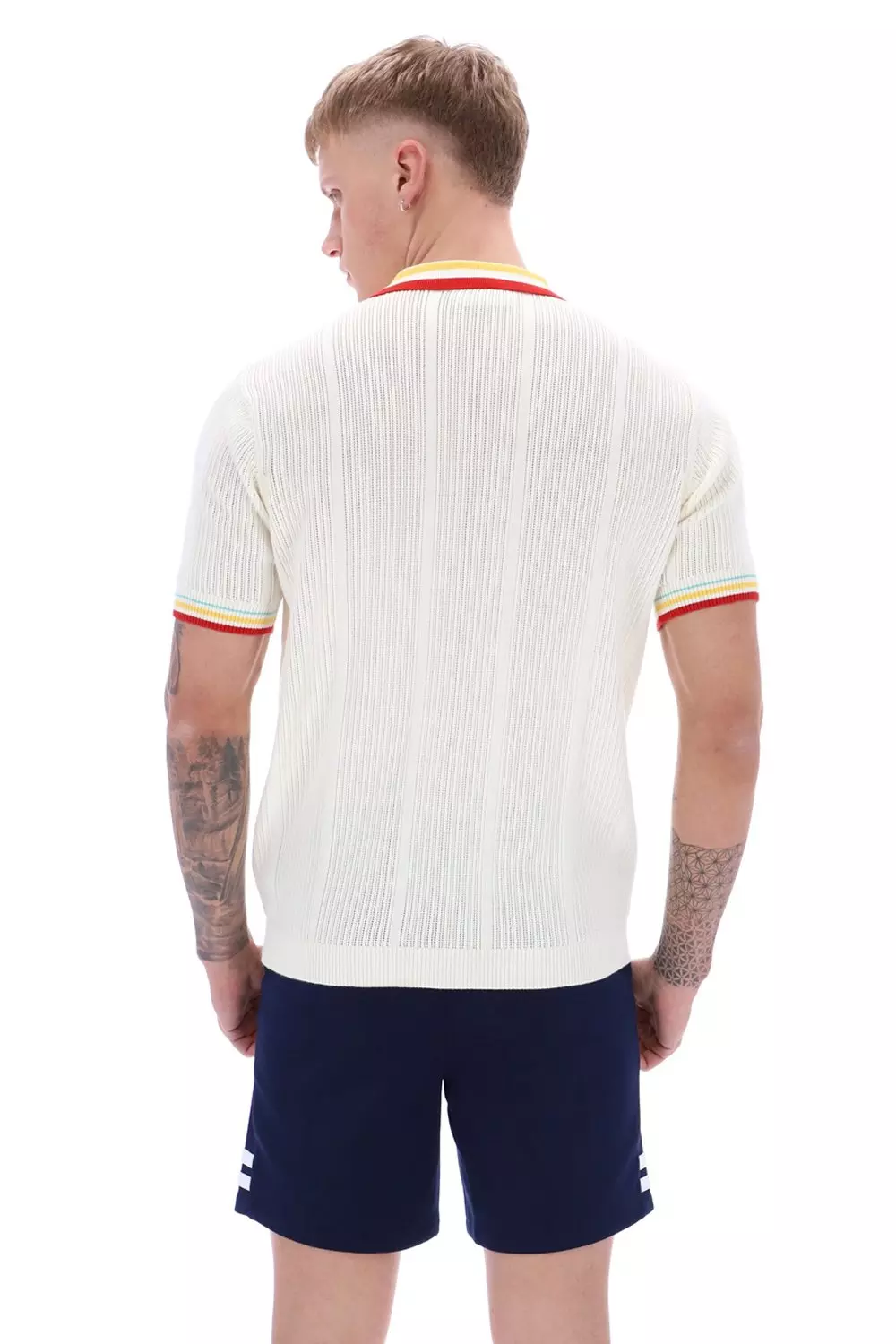 Slice Polo Knit Polo Shirt Off White  alternative image